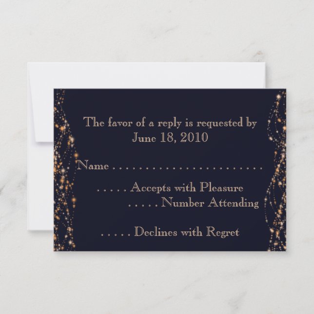 Arabian Nights Blue and Gold RSVP Card (Front)