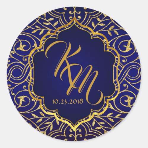 Arabian Nights Bollywood Monogram Wedding Label