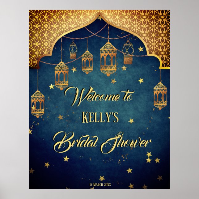 Arabian nights Bridal shower personalized welcome Poster (Front)
