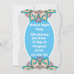 Arabian Nights colourful mosaic party theme Invitation