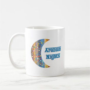 Arabian Nights Crescent Moon Star Design Coffee Mug