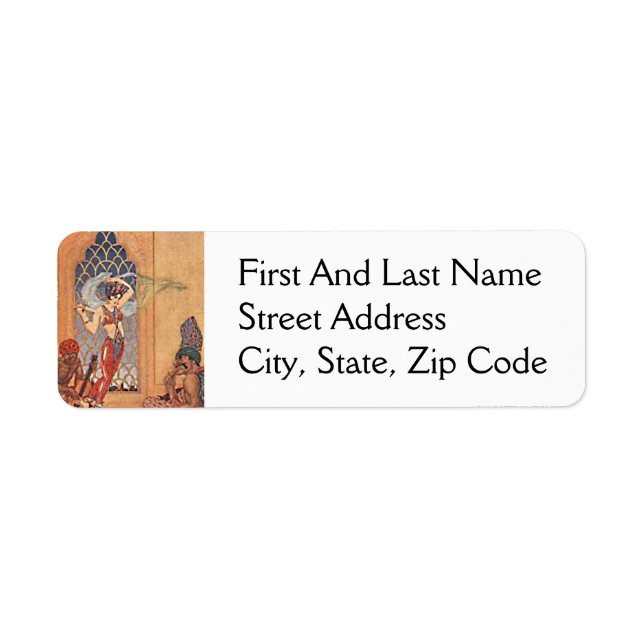 Arabian Nights Exotic Belly Dancer with Scarves Label (Front)