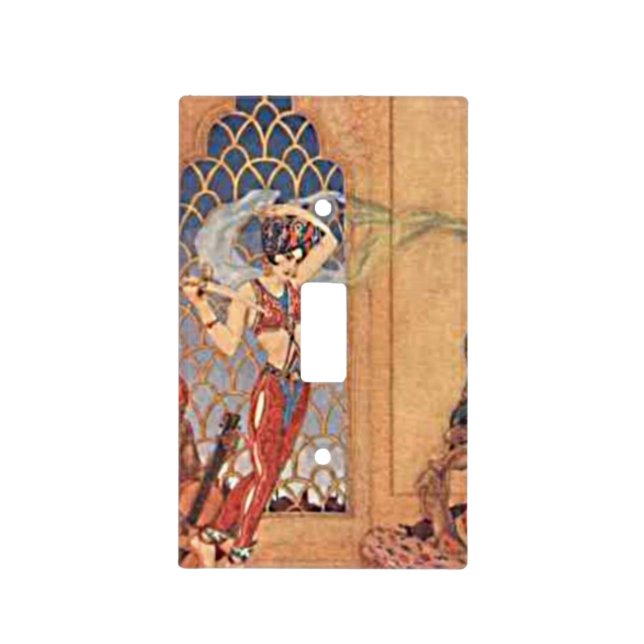 Arabian Nights Exotic Belly Dancer with Scarves Light Switch Cover (Front)