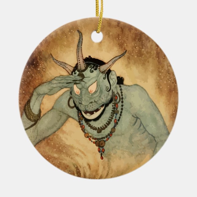 Arabian Nights Genie by Edmund Dulac Ceramic Ornament (Front)