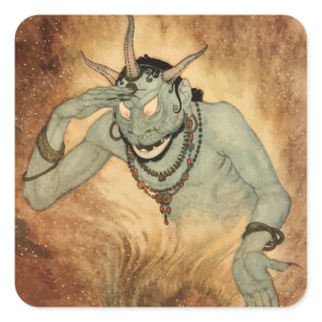 Arabian Nights Genie by Edmund Dulac Square Sticker