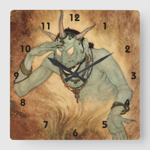 Arabian Nights Genie by Edmund Dulac Square Wall Clock