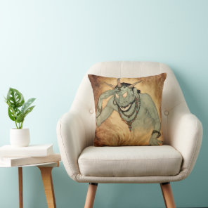 Arabian Nights Genie by Edmund Dulac Throw Pillow