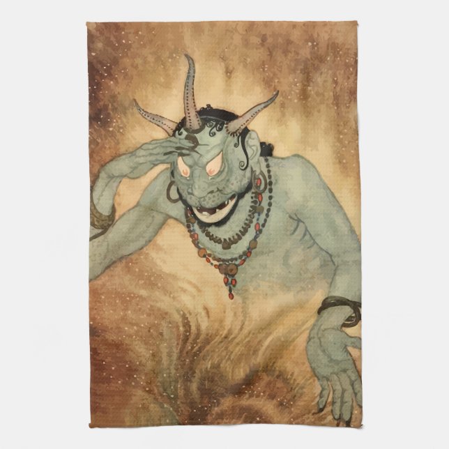 Arabian Nights Genie by Edmund Dulac Towel (Vertical)