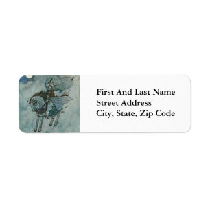 Arabian Nights Ghost Horse Fairy Tale Prince Label