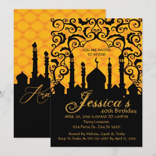 Arabian Nights, 40th Birthday Invitations