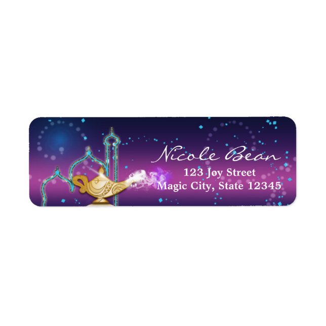 Arabian Nights Gold Magic Lamp Party  Label (Front)