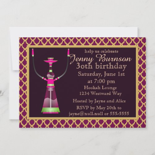 Arabian Nights Hookah Party Invitation