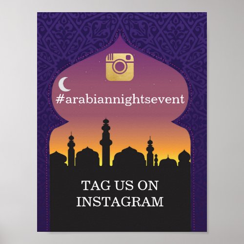 Arabian Nights Instagram Sign Wedding Event Party