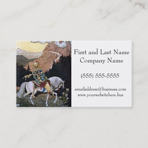 Arabian Nights Knight Prince on White Horse Business Card