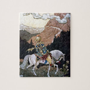 Arabian Nights Knight Prince on White Horse Jigsaw Puzzle