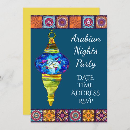 Arabian Nights Lanterns party theme Invitation