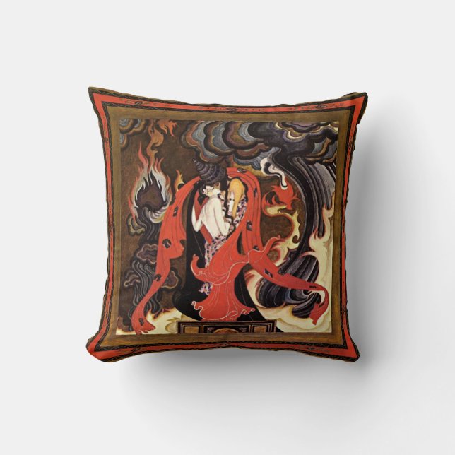 Arabian Nights lovers illustration by Kay Nielsen Throw Pillow (Front)