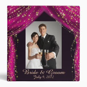 Arabian Nights Magenta & Gold Wedding 3 Ring Binder