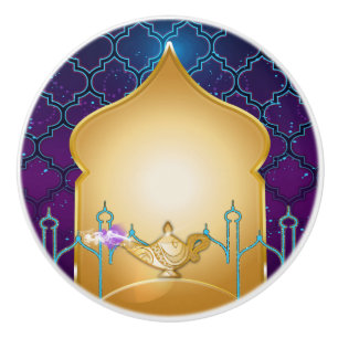 Arabian Nights Magic Lamp Moroccan Bedroom Ceramic Knob