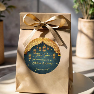 Arabian nights Mehndi Henna celebration favor Classic Round Sticker