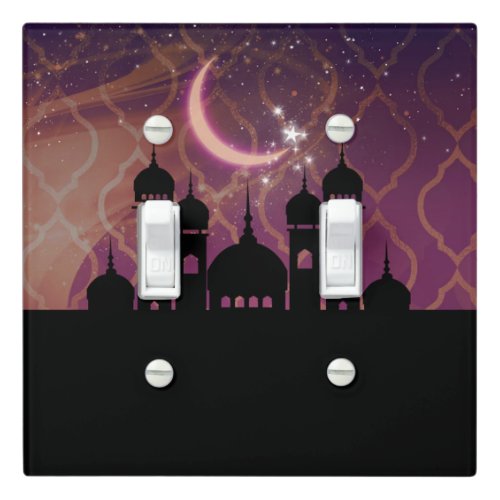 Arabian Nights Moroccan Middle Eastern Gold Pink Light Switch Cover