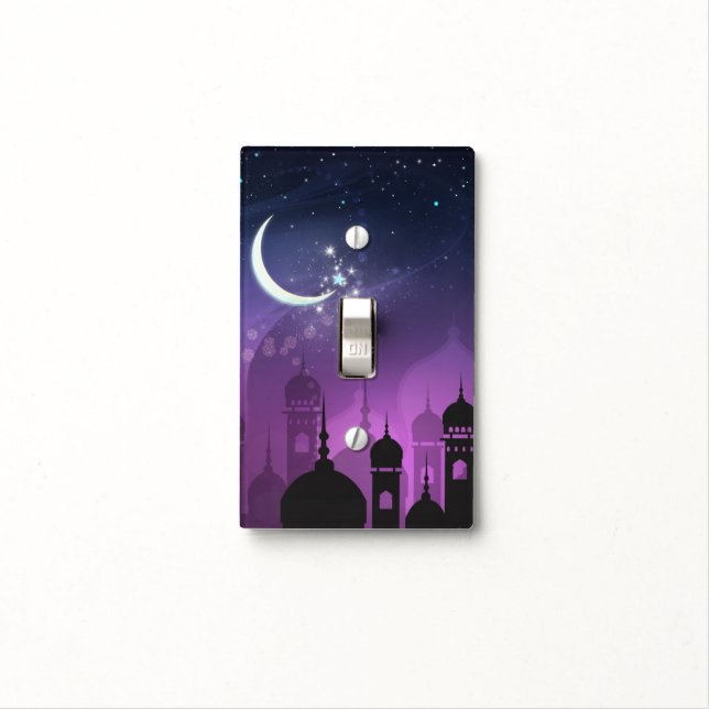 Arabian Nights Moroccan Middle Eastern Purple Light Switch Cover (In Situ)