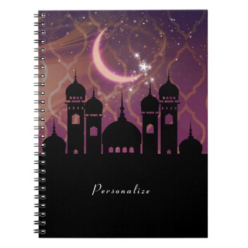 Arabian Nights Moroccan Middle Eastern Purple Pink Notebook