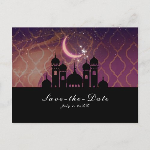 Arabian Nights Moroccan Middle Eastern Save Date Announcement Postcard