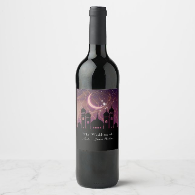 Arabian Nights Moroccan Middle Eastern Wine Labels (Front)