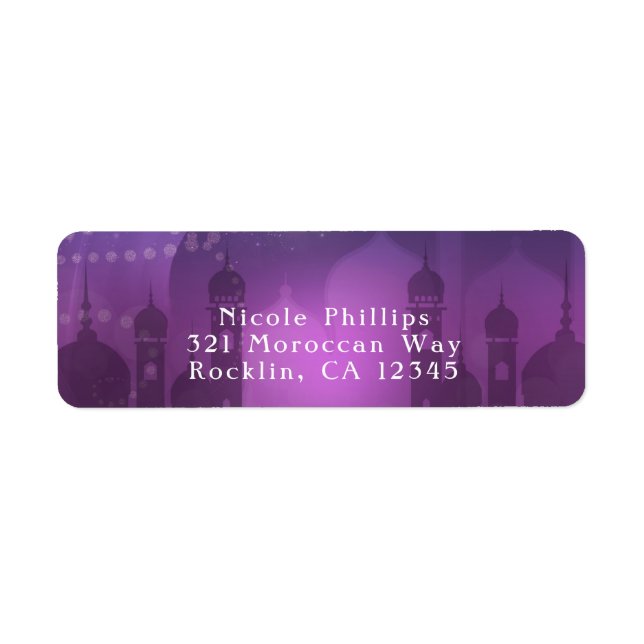 Arabian Nights Moroccan Purple Moonlight Label (Front)