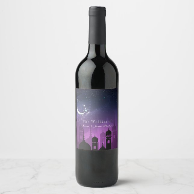 Arabian Nights Moroccan Purple Moonlight Wine Wine Label (Front)