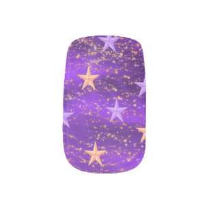 Arabian Nights Purple & Gold Stars Minx Nail Wraps