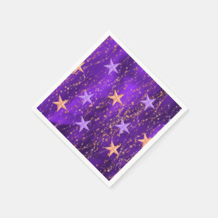 Arabian Nights Purple & Gold Stars Napkins