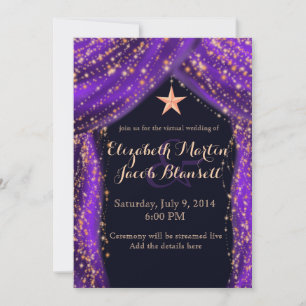 Arabian Nights Purple & Gold Virtual Wedding Invitation