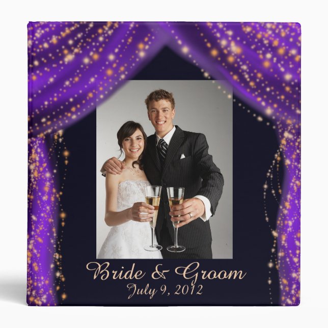 Arabian Nights Purple & Gold Wedding Binder (Front)