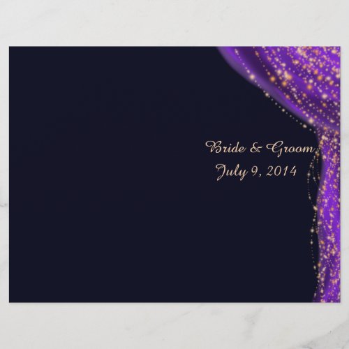 Arabian Nights Purple  Gold Wedding Program