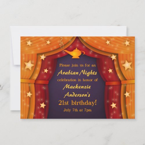Arabian Nights Tent Party Invitations
