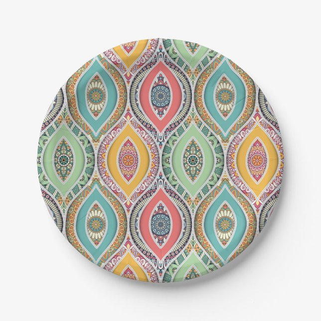Arabian nights theme Moroccan dinner party Paper Plates (Front)