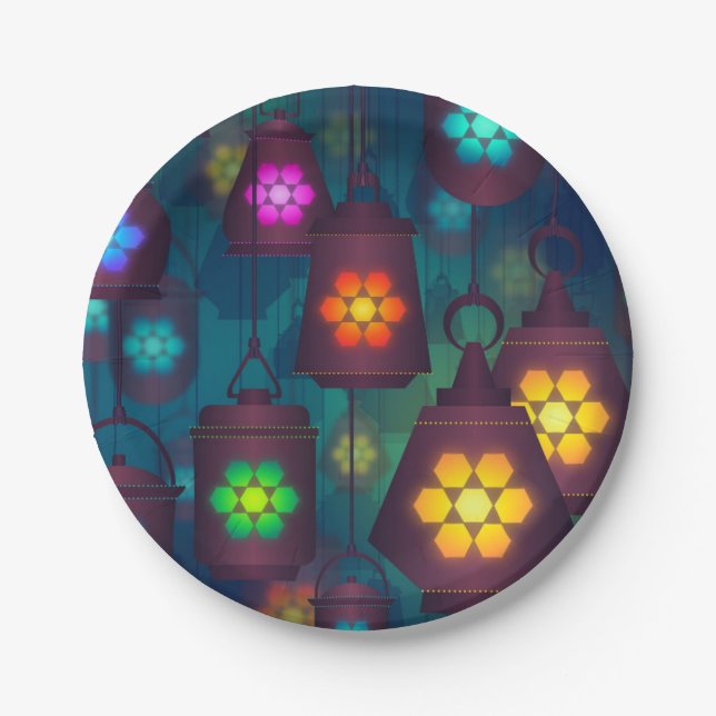 Arabian nights theme Moroccan dinner party Paper Plates (Front)