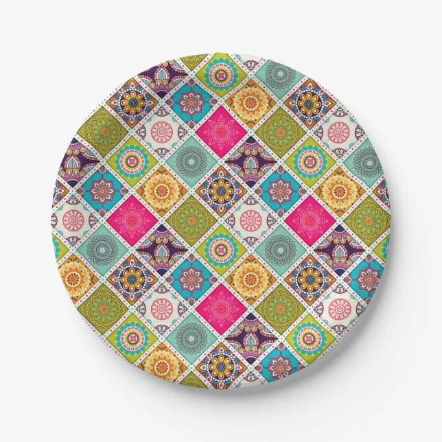 Arabian nights theme Moroccan dinner party Paper Plates (Front)