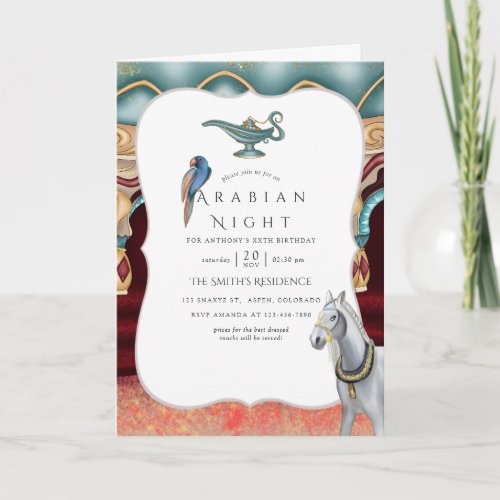 Arabian Nights Themed Party Photo Invitation