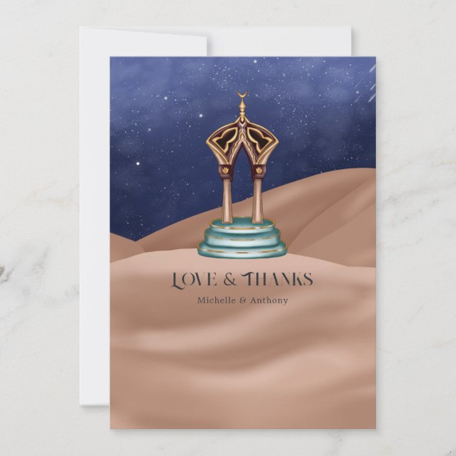 Arabian Nights Themed Party Thank You Card (Front)