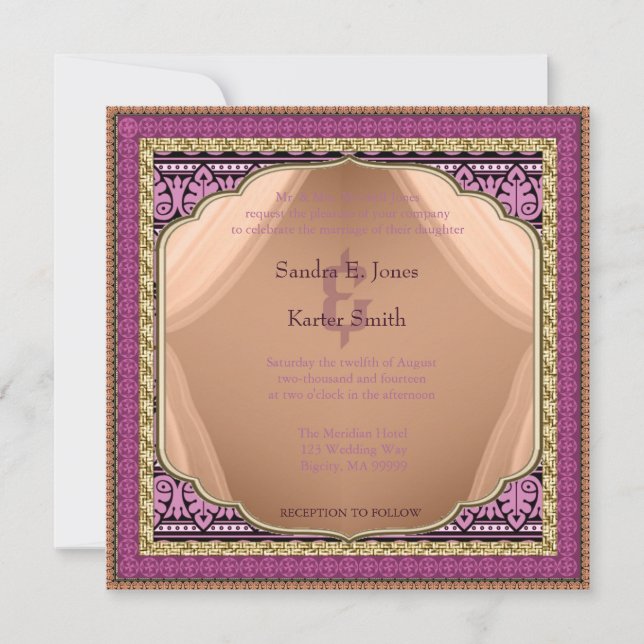 Arabian Nights Wedding Invitation ID192 (Front)