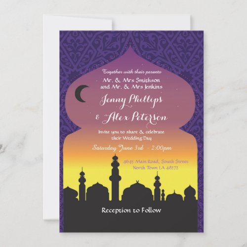Arabian Nights Wedding Party Moroccan Invitation