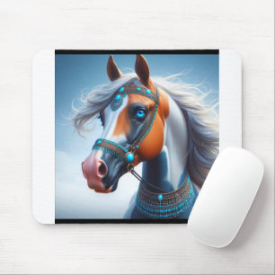 Arabian Paint Horse Portrait Mouse Pad