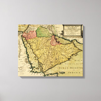 Arabian Peninsula of the Middle East Map Canvas Print