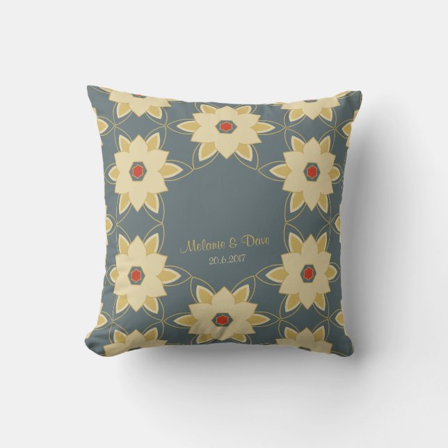 Arabian style floral ornamental pattern CC0145 Throw Pillow (Front)