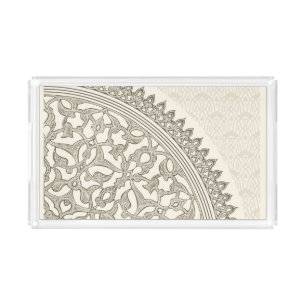 Arabian style lace acrylic tray