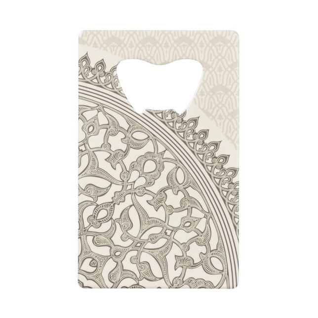 Arabian style lace credit card bottle opener (Front)