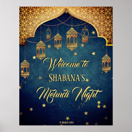 Arabian style with Moroccan lanterns Mehndi Henna Poster